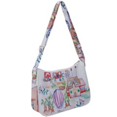 Easter Village  Zip Up Shoulder Bag by ConteMonfrey