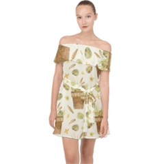 Plant Pot Easter Off Shoulder Chiffon Dress by ConteMonfrey