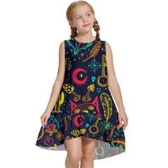 Sketch Graphic Illustration Kids  Frill Swing Dress by Vaneshart