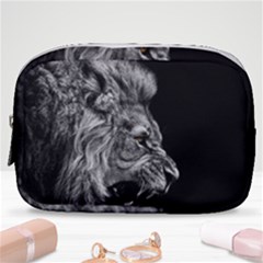 Roar Angry Male Lion Black Make Up Pouch (small) by danenraven