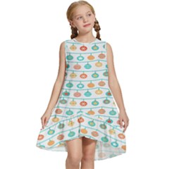 Christmas Textur 02 Kids  Frill Swing Dress by artworkshop