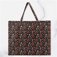 Carpet Symbols Zipper Large Tote Bag by Gohar