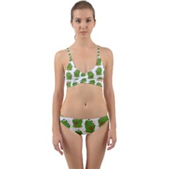 Kermit The Frog Pattern Wrap Around Bikini Set by Valentinaart