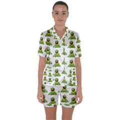 Kermit The Frog Satin Short Sleeve Pajamas Set by Valentinaart