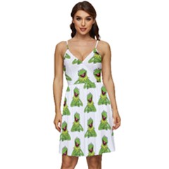 Kermit The Frog V-neck Pocket Summer Dress  by Valentinaart