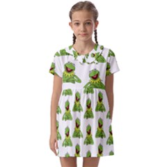 Kermit The Frog Kids  Asymmetric Collar Dress by Valentinaart