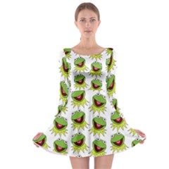 Kermit The Frog Long Sleeve Skater Dress by Valentinaart