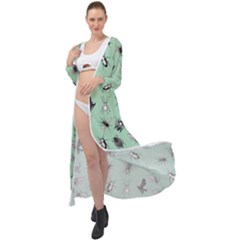 Insects Pattern Maxi Chiffon Beach Wrap by Valentinaart