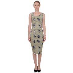 Insects Pattern Sleeveless Pencil Dress by Valentinaart