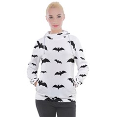 Bat Pattern Women s Hooded Pullover by Valentinaart