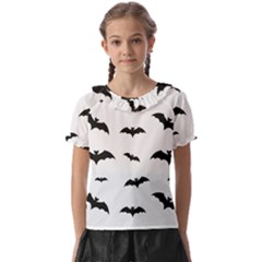 Bat Pattern Kids  Frill Chiffon Blouse by Valentinaart