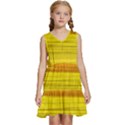 Yellow And Gold Horizontal Stripes - Abstract Art Kids  Sleeveless Tiered Mini Dress View1