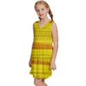 Yellow And Gold Horizontal Stripes - Abstract Art Kids  Sleeveless Tiered Mini Dress View2