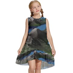 Mountain Landscape Rocky Rocks Geology Scenic Kids  Frill Swing Dress by danenraven