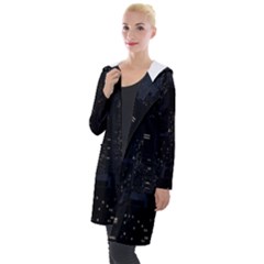 City Night Urban Downtown Science Tower Halo Hooded Pocket Cardigan by danenraven