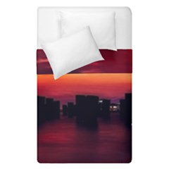 New York City Urban Skyline Harbor Bay Reflections Duvet Cover Double Side (single Size) by danenraven