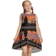 Lago Di Limides Dolomites Alps Italy Mountains Kids  Frill Swing Dress by danenraven