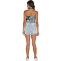 The Great Wave Of Kanagawa Painting Starry Night Vincent Van Gogh Backless Halter Cami Shirt View4