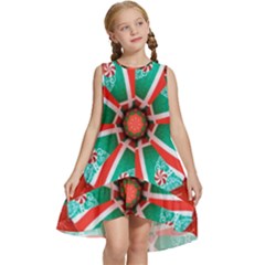 Christmas Kaleidoscope Kids  Frill Swing Dress by artworkshop