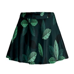 Leaves Pattern Mini Flare Skirt by artworkshop