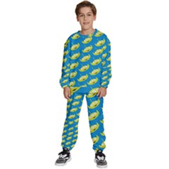 Pattern Aliens Kids  Sweatshirt Set by artworkshop