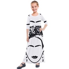 Frida Kahlo  Kids  Quarter Sleeve Maxi Dress by Sobalvarro