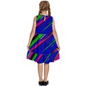 Diagonal Green Blue Purple And Black Abstract Art Kids  Frill Swing Dress View4