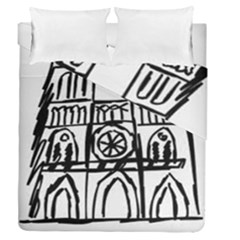 Gold Foil Notre Dame Duvet Cover Double Side (queen Size)