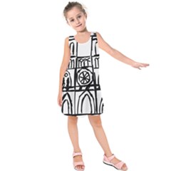 Gold Foil Notre Dame Kids  Sleeveless Dress by artworkshop