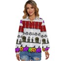 Halloween Borders Trick Women s Long Sleeve Button Down Shirt View1