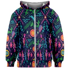 Pattern Nature Design Kids  Zipper Hoodie Without Drawstring by artworkshop