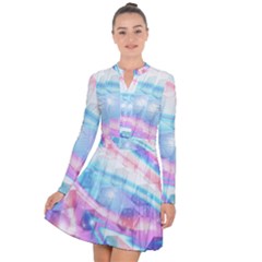 Polygons Bokeh Geometric Art Geometric Background Long Sleeve Panel Dress by Ravend