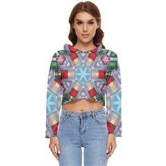 Geometric Symmetrical Symmetry Data Futuristic Women s Lightweight Cropped Hoodie by Ravend