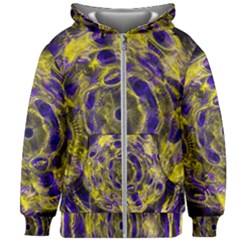 Fractal Glowing Kaleidoscope Kids  Zipper Hoodie Without Drawstring by Ravend