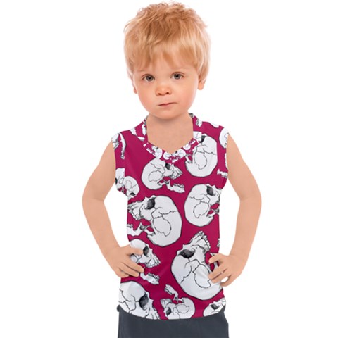 Terrible Frightening Seamless Pattern With Skull Kids  Sport Tank Top by Pakemis