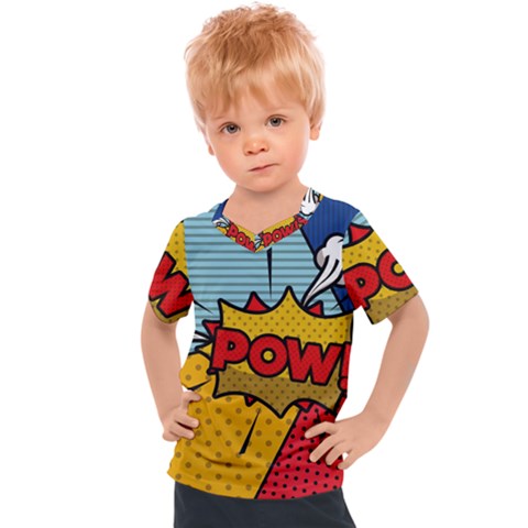 Pow Word Pop Art Style Expression Vector Kids  Sports Tee by Pakemis