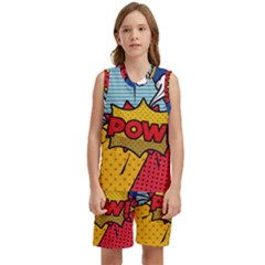 Pow Word Pop Art Style Expression Vector Kids  Basketball Mesh Set by Pakemis