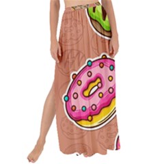 Doughnut Doodle Colorful Seamless Pattern Maxi Chiffon Tie-up Sarong by Pakemis