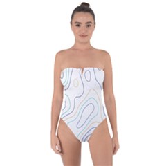 Abstract Colorful Topographic Map Design Vector Tie Back One Piece Swimsuit by Pakemis