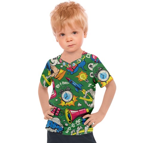 Pop Art Colorful Seamless Pattern Kids  Sports Tee by Pakemis