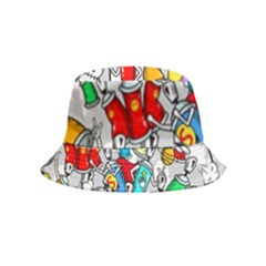 Graffit Characters Seamless Pattern Art Inside Out Bucket Hat (kids) by Pakemis