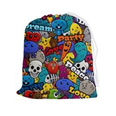 Graffiti Characters Seamless Pattern Drawstring Pouch (2xl) by Pakemis