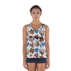 Full Color Flash Tattoo Patterns Sport Tank Top  by Pakemis