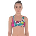 Comic Colorful Seamless Pattern Got No Strings Sports Bra View1