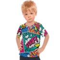 Comic Colorful Seamless Pattern Kids  Sports Tee View1