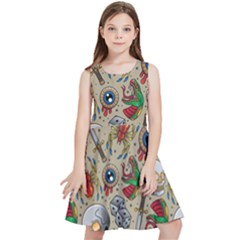 Tattoo Pattern Kids  Skater Dress by Pakemis