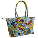 Comic Elements Colorful Seamless Pattern Canvas Shoulder Bag View2