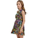 Graffiti Word Seamless Pattern Kids  One Shoulder Party Dress View3