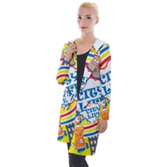 Colorful City Life Horizontal Seamless Pattern Urban City Hooded Pocket Cardigan by Pakemis