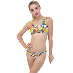 Colorful City Life Horizontal Seamless Pattern Urban City The Little Details Bikini Set by Pakemis